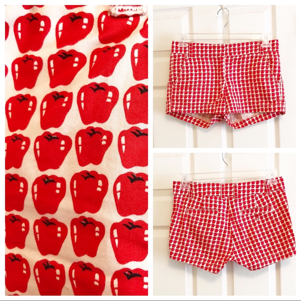J. Crew apple print shorts size 2